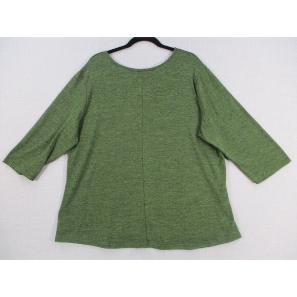 Cest La Vie Womens 3X Green Blouse Top With Gold Rings - Picture 7 of 8